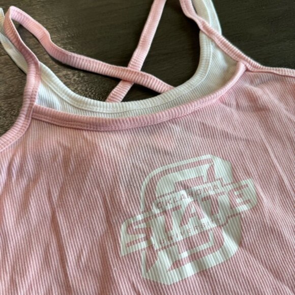 OSU NWT Pink Ribbed Strappy Tank Top Medium M - Picture 3 of 7